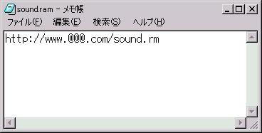 http://www.@@@.com/sound.rm���ƋL�q����