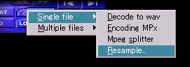 Resample���j���[